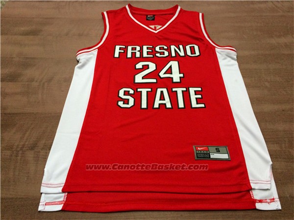Maglia NCAA California State University Fresno George #24 Rosso